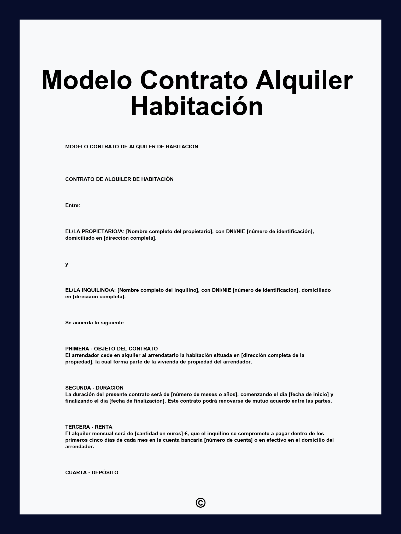 Modelo Contrato Alquiler Habitación
