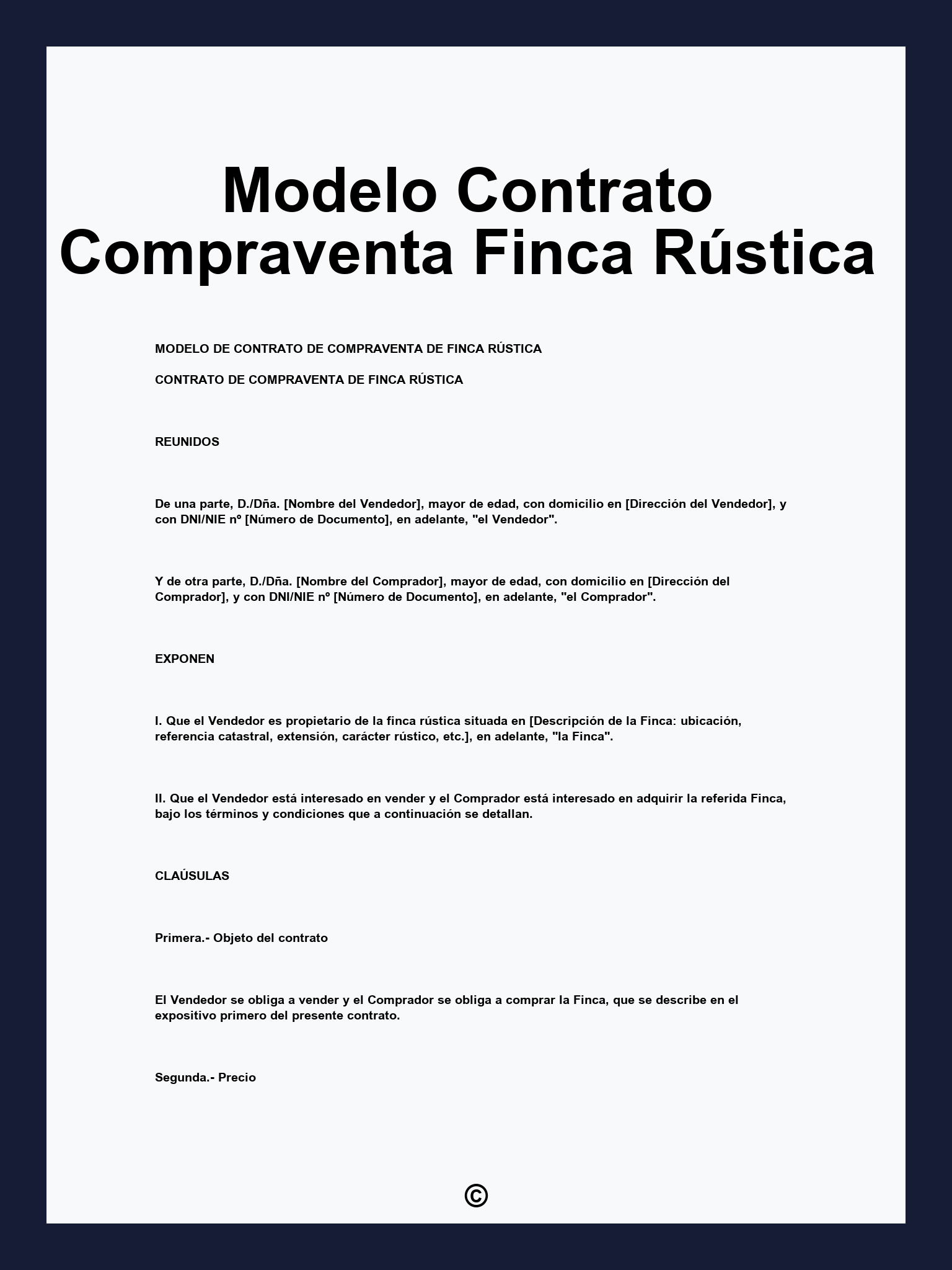 Modelo Contrato Compraventa Finca Rústica