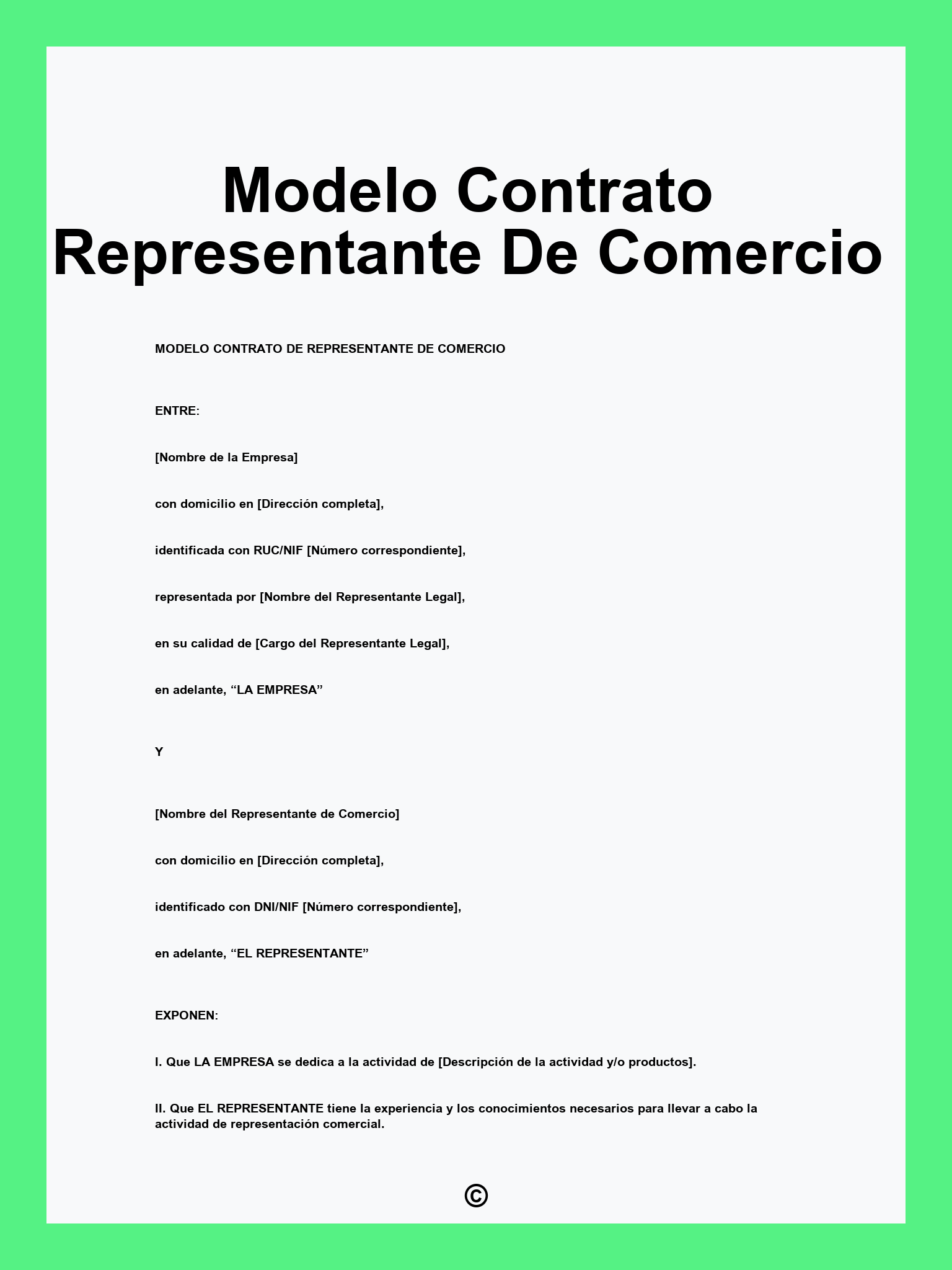 Modelo Contrato Representante De Comercio
