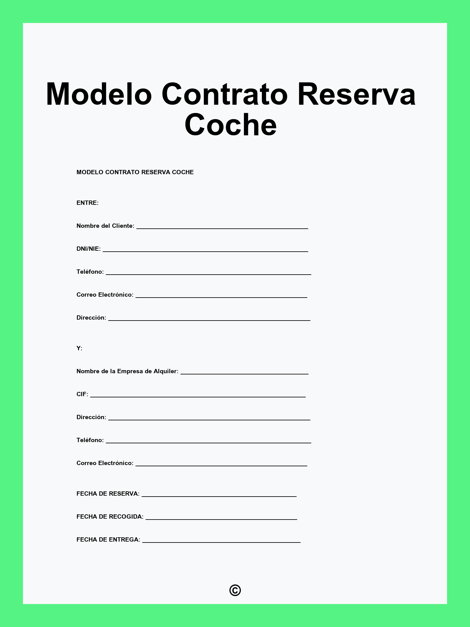 Modelo Contrato Reserva Coche