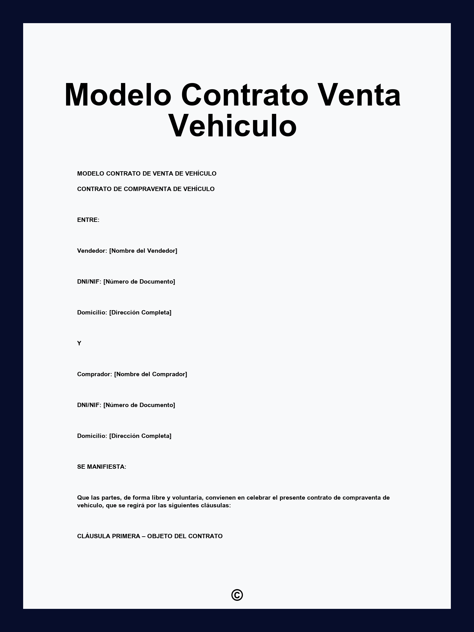 Modelo Contrato Venta Vehiculo